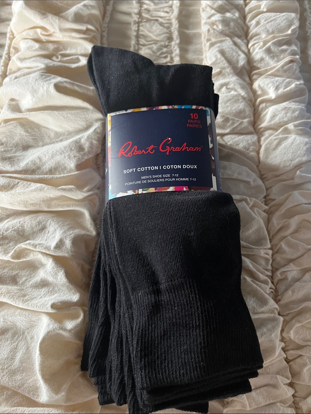 Robert Graham Black Soft Cotton Men's Socks - Pack